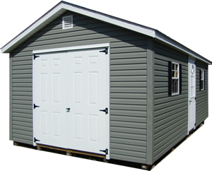 Vinyl sided shed