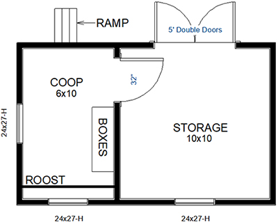 chicken coop shed layout