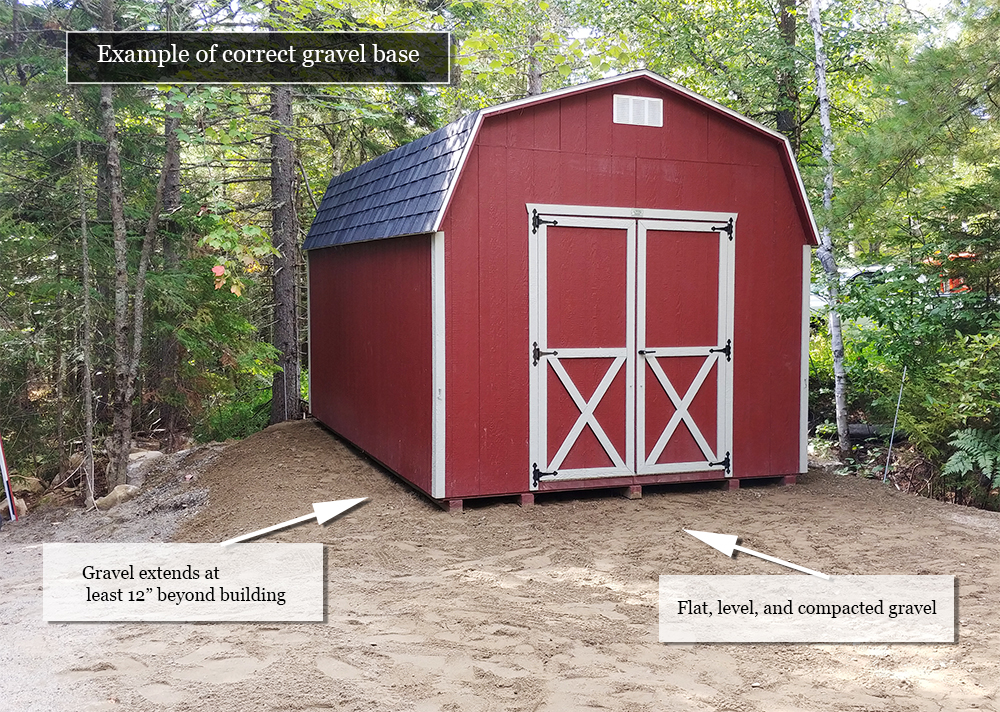 preparing your gravel base for a storage shed