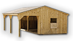 Lean-to barn with 10' overhang