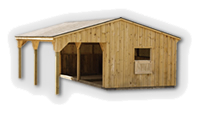 Lean-to horse barns