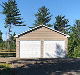 Stick built garage