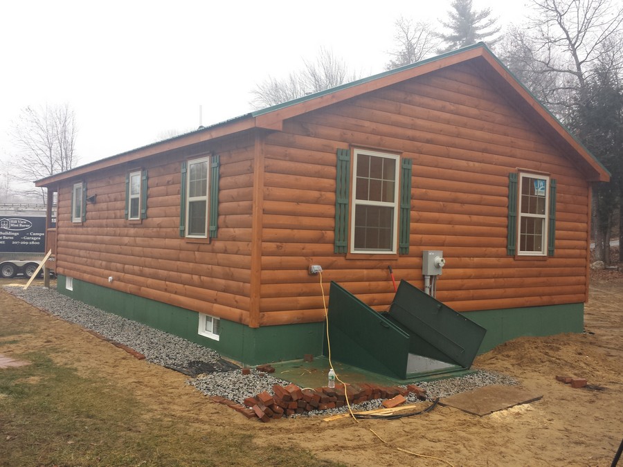 log sided home installation