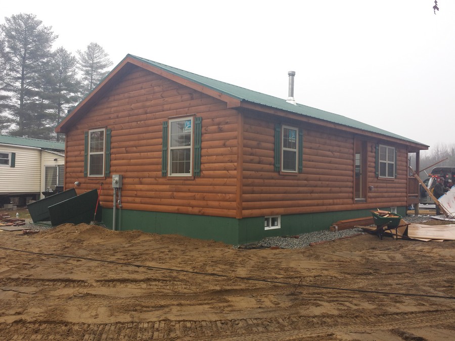 log sided home installation