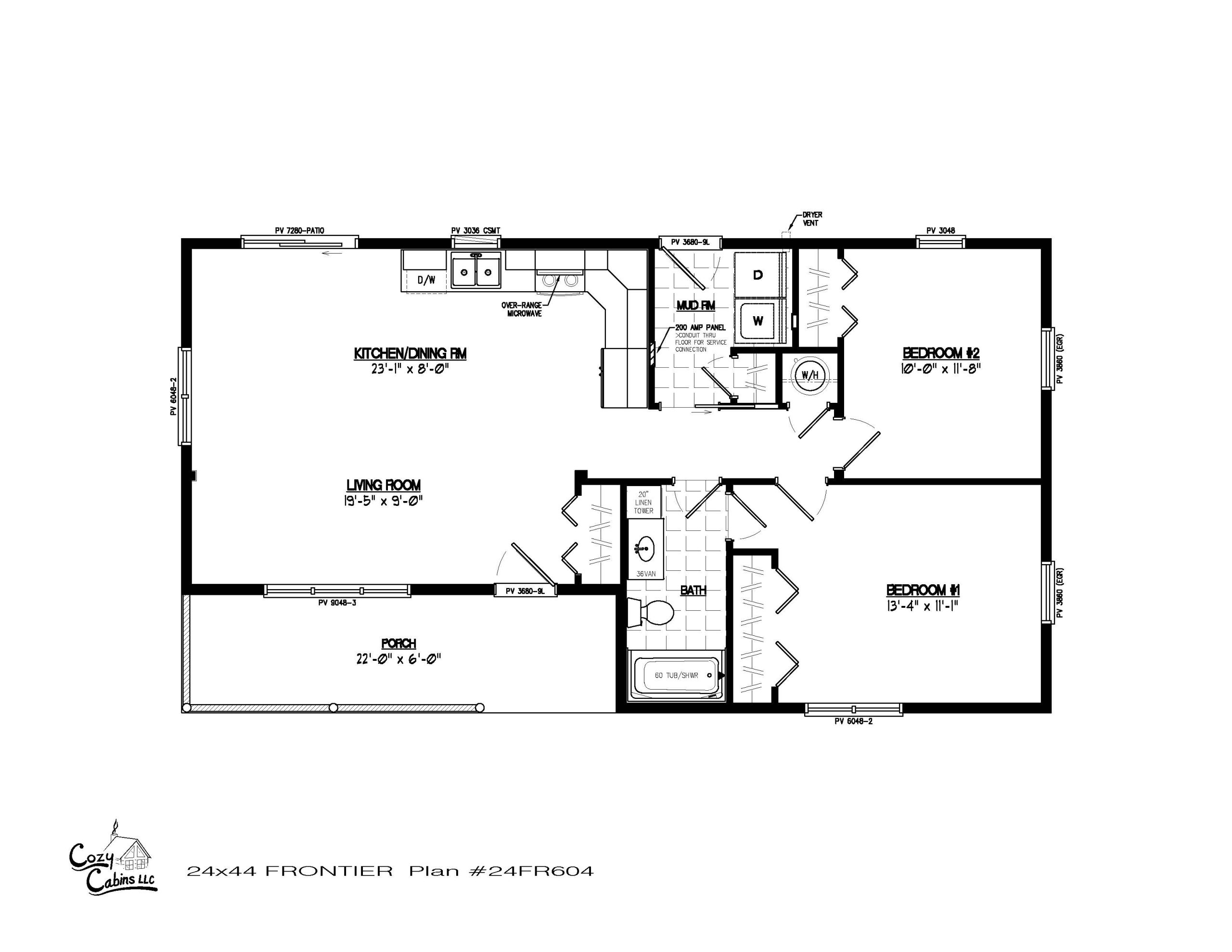 26x44 Frontier Home Plan