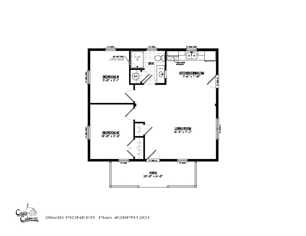 26x30 Pioneer home floor plan