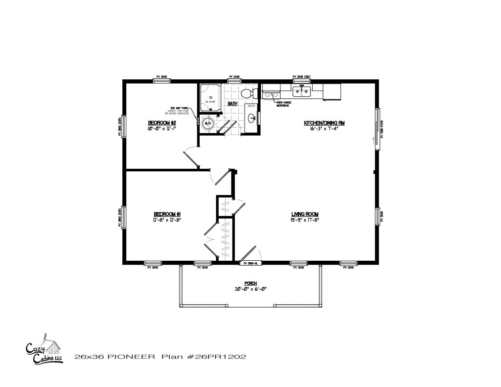 26x36 Pioneer home plan