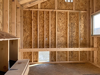 Interior of chicken coop