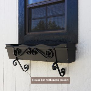 Flower box with metal hanger