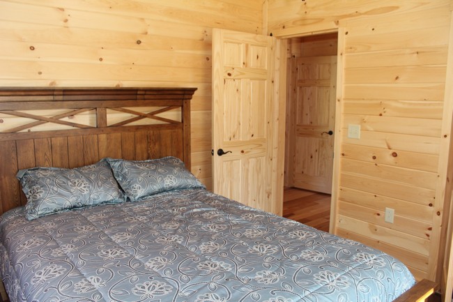 log sided home bedroom