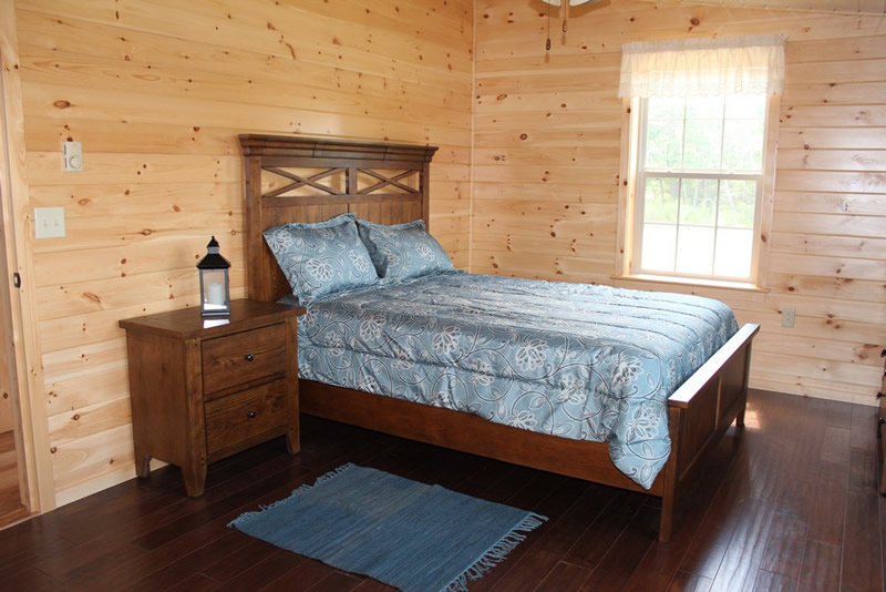 log home bedroom