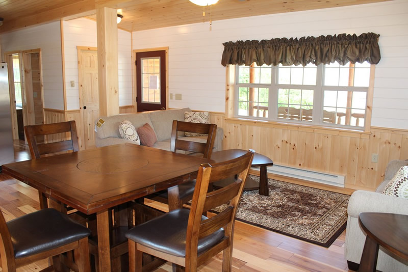 log sided home Dining area