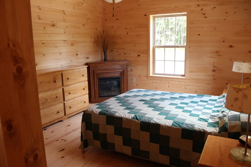 log sided home bedroom