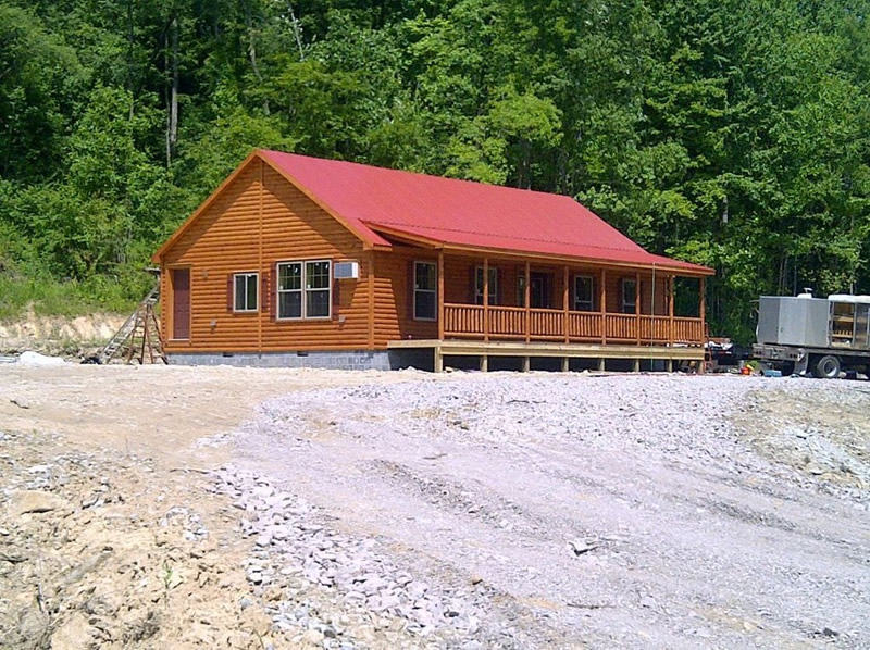 log sided home installation