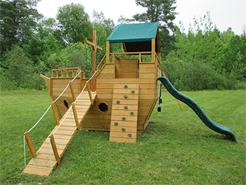 Wooden Ship Swing Playset