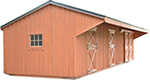 4' overhang on lean-to barn