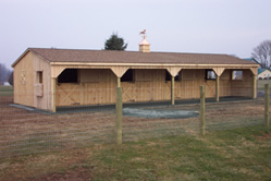 Shed Row Barn with Lean-to Overhang