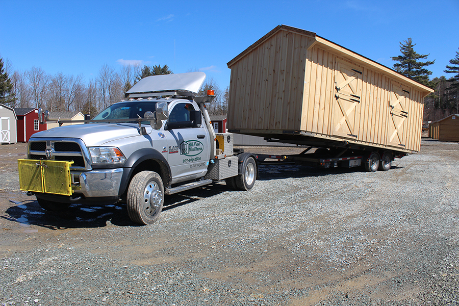 Unloading a mini barn