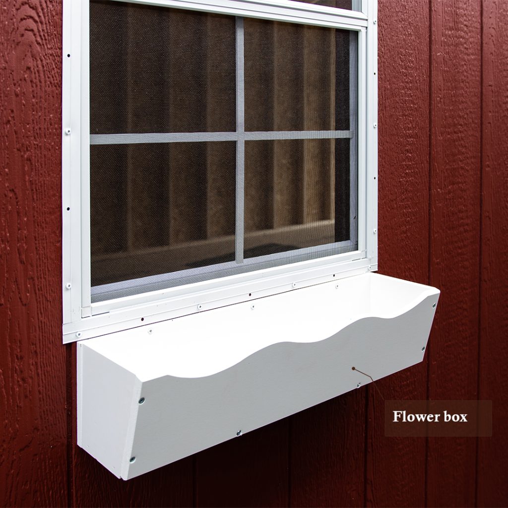 window box for storage building