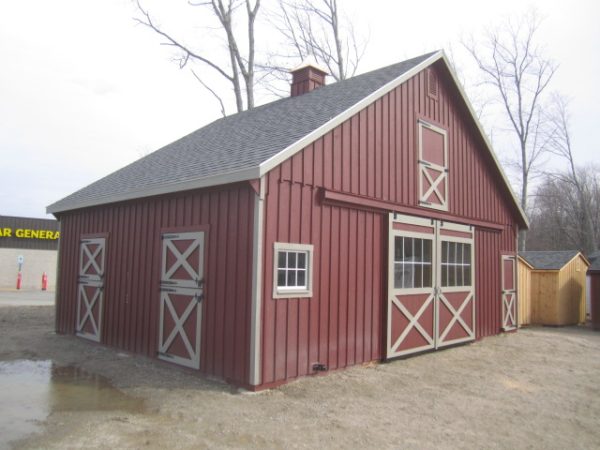 modular horse barn interior