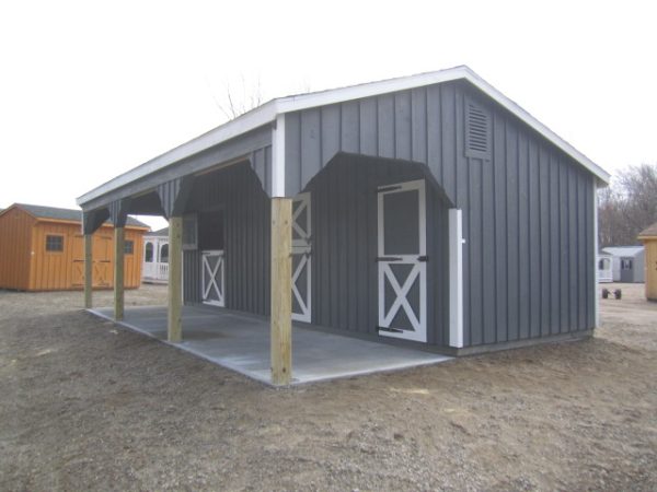 Lean-to horse barn side