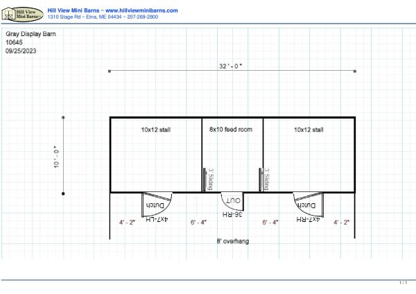 Floor plan of horse barn