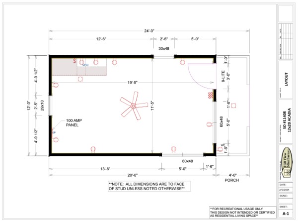 Maine pine camp floor plan