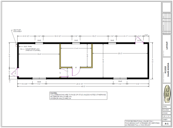 Maine recreational camp -floor plan