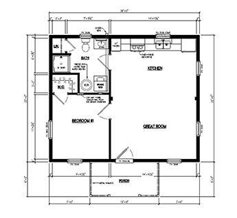 small floor plan of one bedroom home