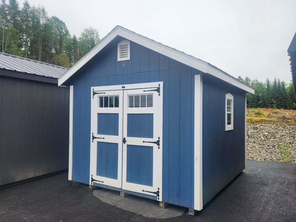 Blue storage building