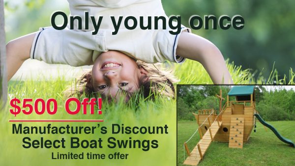Boat swing for backyard playset