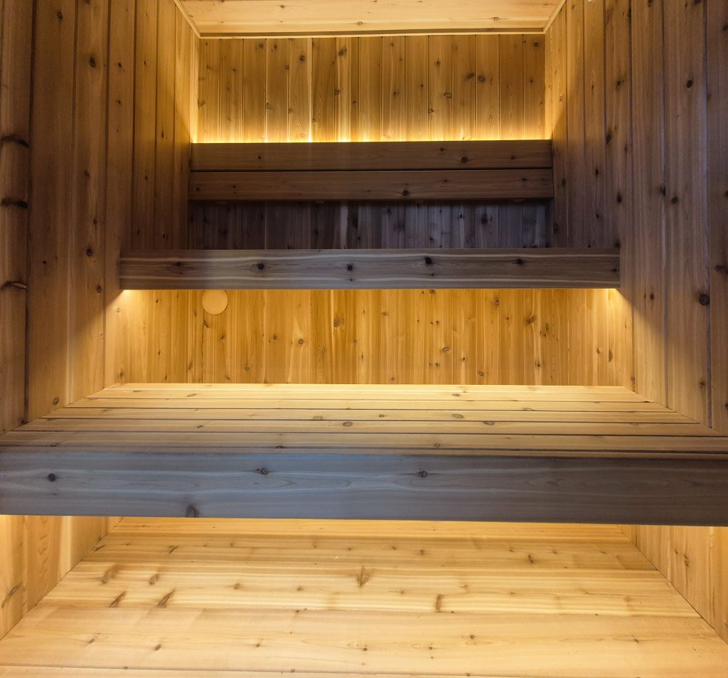 Interior of home sauna
