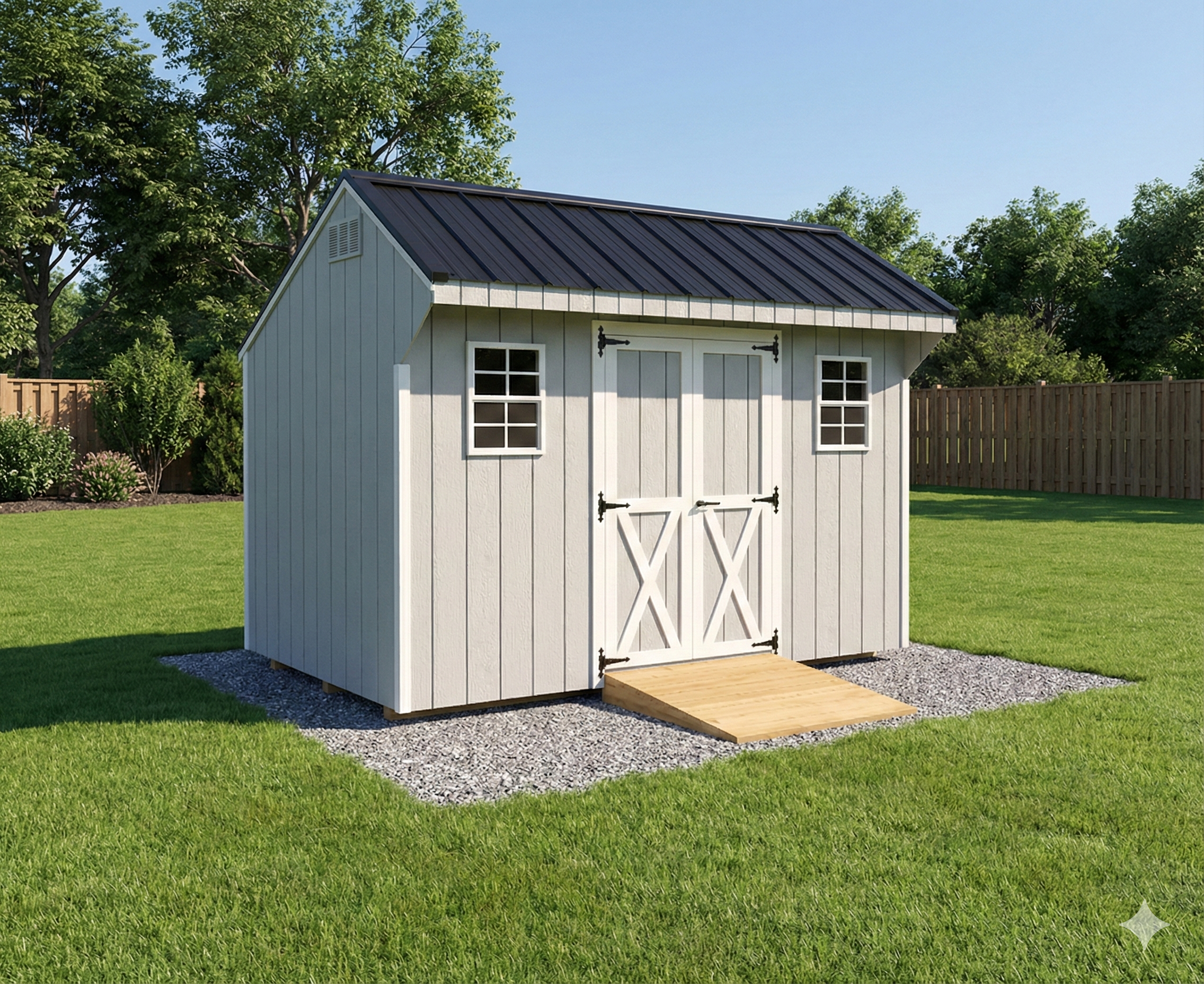 Backyard storage shed