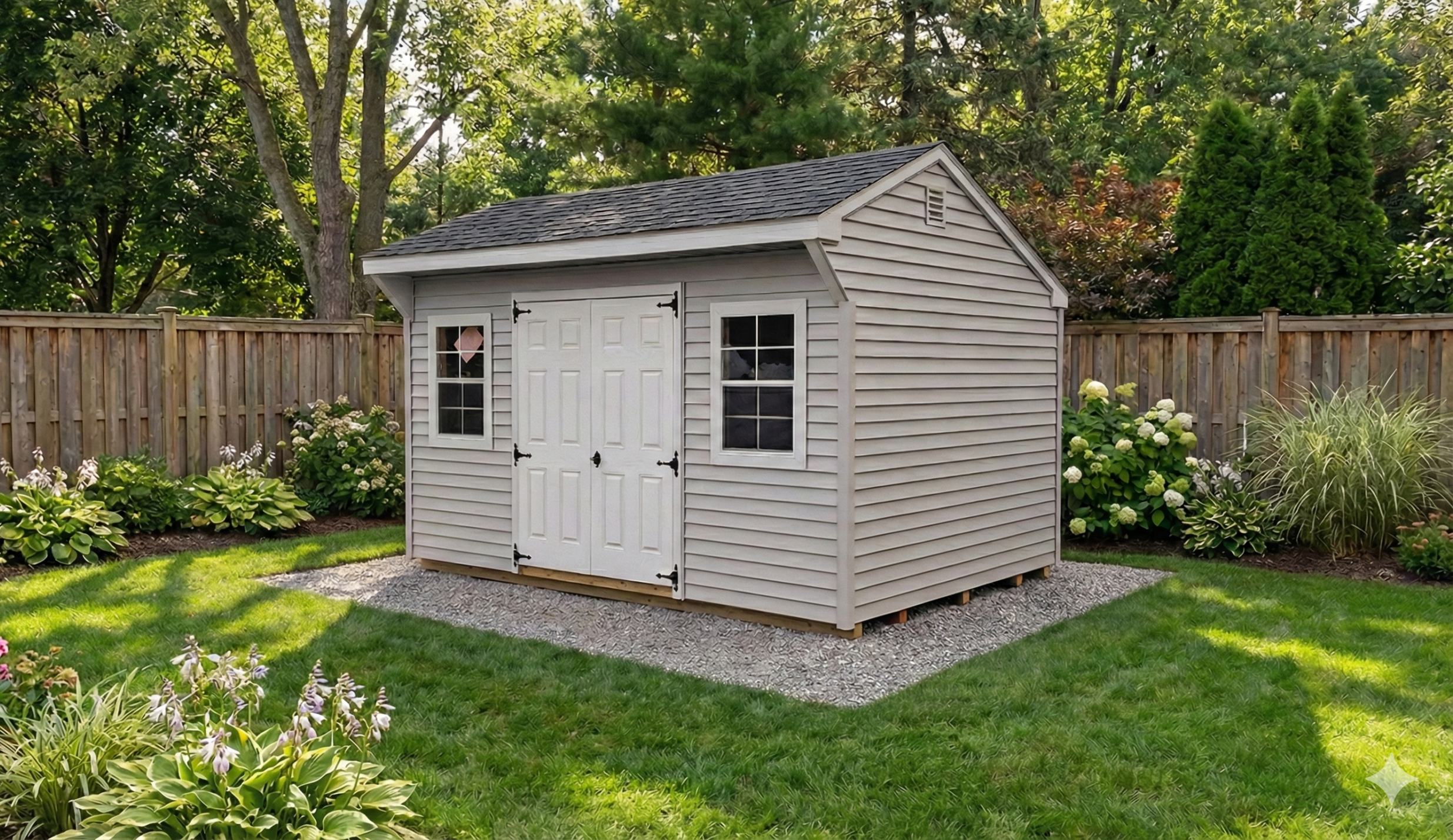 Backyard storage shed