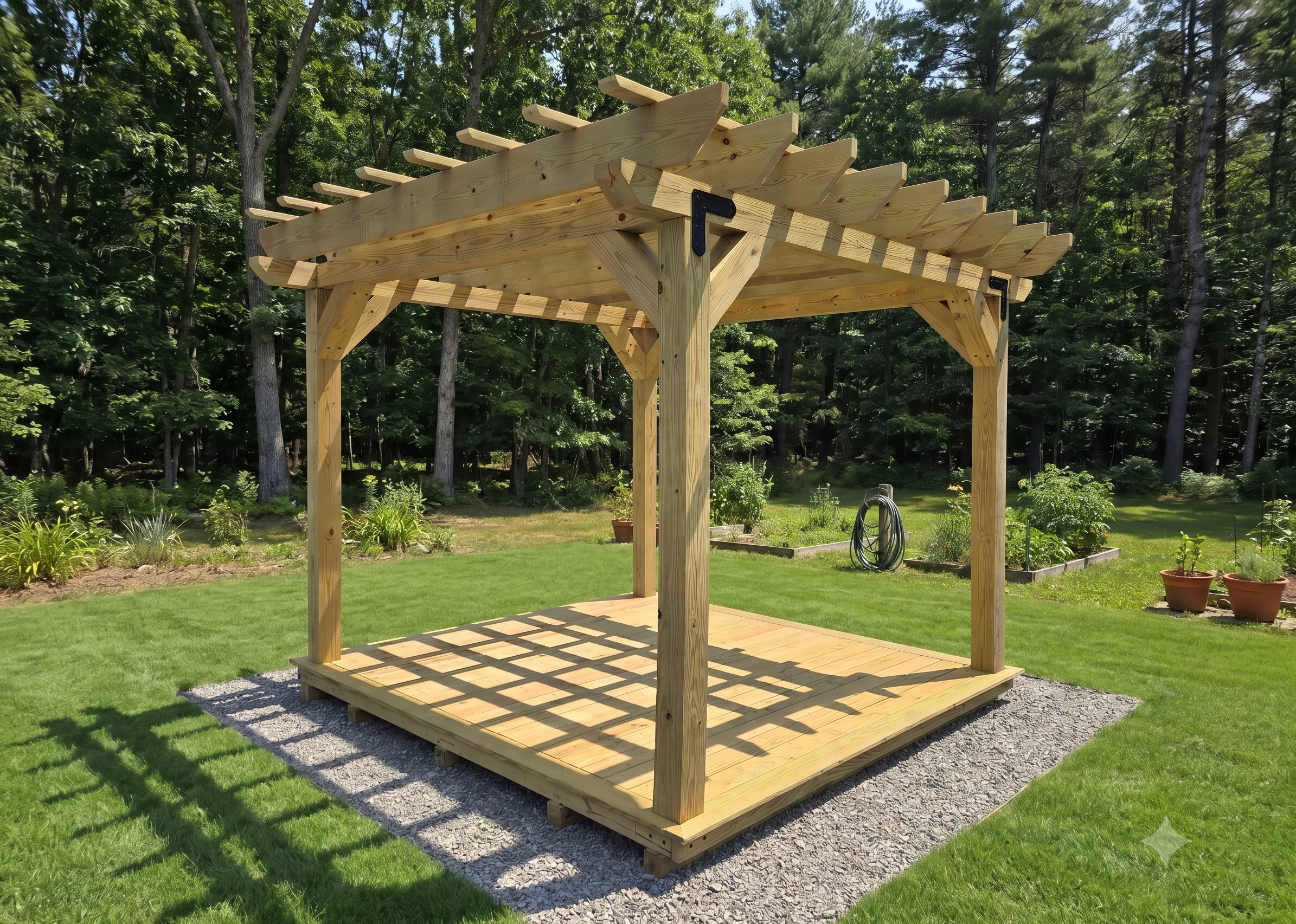 Backyard pergola